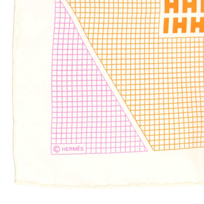 HERMES 
H アッシュ スカーフ 大判 シルク 
カレ 90 H en Bias H柄