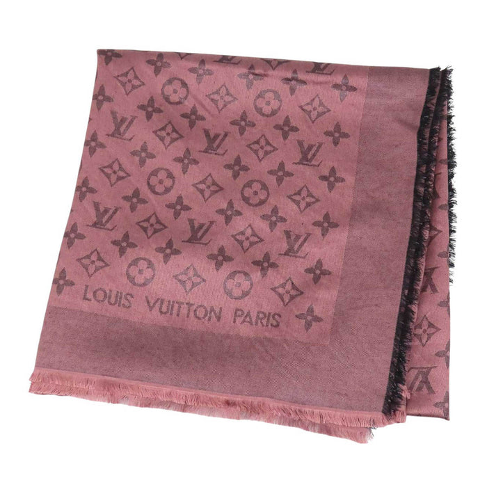 LOUIS VUITTON 
LV 総柄 シルク ウール 
ショール モノグラム シャイン