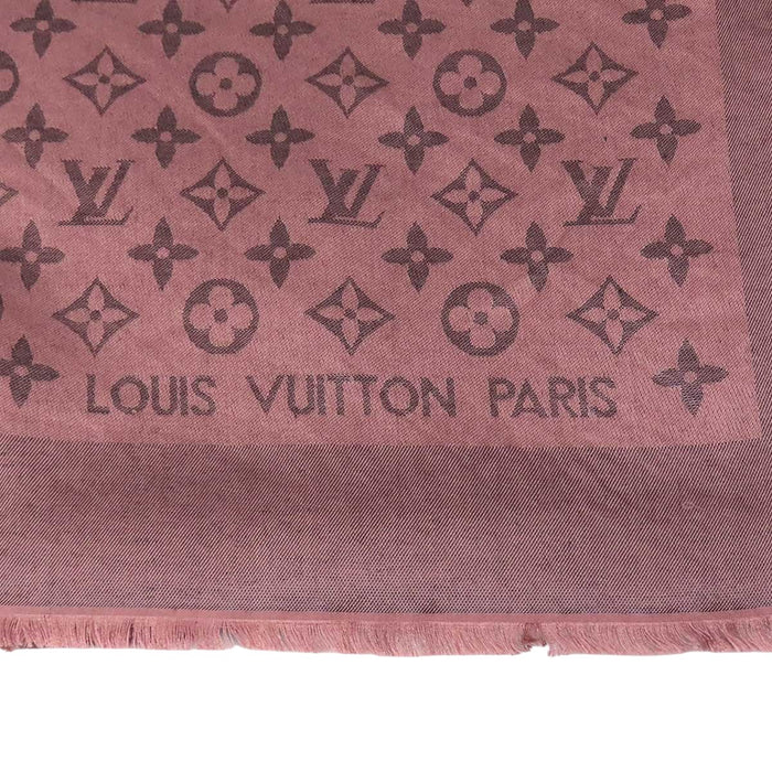 LOUIS VUITTON 
LV 総柄 シルク ウール 
ショール モノグラム シャイン
