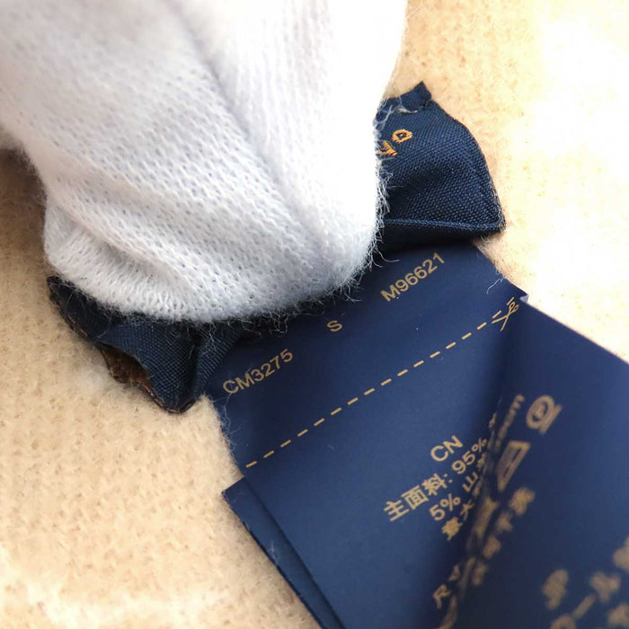 LOUIS VUITTON 
LV ロゴ 総柄 ストライプ フリンジ ウール 
マイ ネヴァーフル マフラー