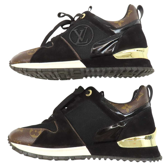LOUIS VUITTON 
LVサークル レザー メッシュ レースアップ 
ランアウェイ ライン スニーカー 
モノグラム