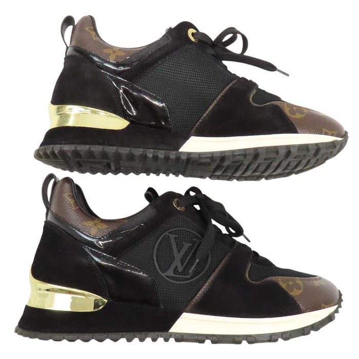 LOUIS VUITTON 
LVサークル レザー メッシュ レースアップ 
ランアウェイ ライン スニーカー 
モノグラム