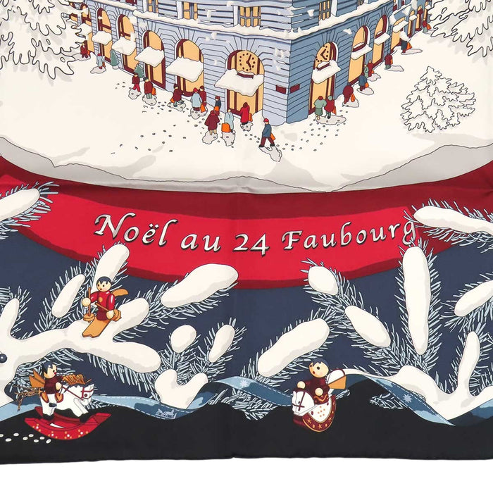 HERMES 
フォーブル24番地のクリスマス スカーフ 大判 シルク 
カレ 90 Noel au 24 Faubourg