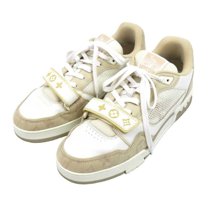 LOUIS VUITTON 
ロゴ キャンバス レザー レースアップ 
LV トレイナー ライン スニーカー 
モノグラム