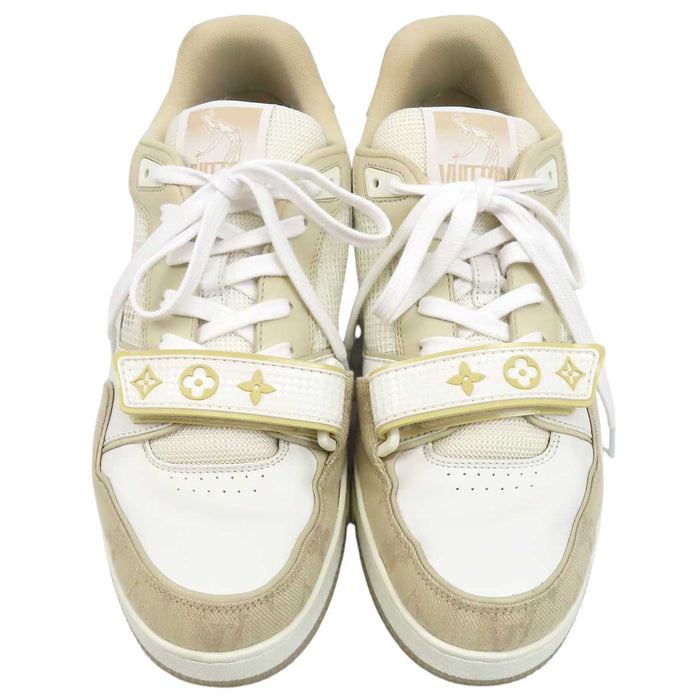 LOUIS VUITTON 
ロゴ キャンバス レザー レースアップ 
LV トレイナー ライン スニーカー 
モノグラム