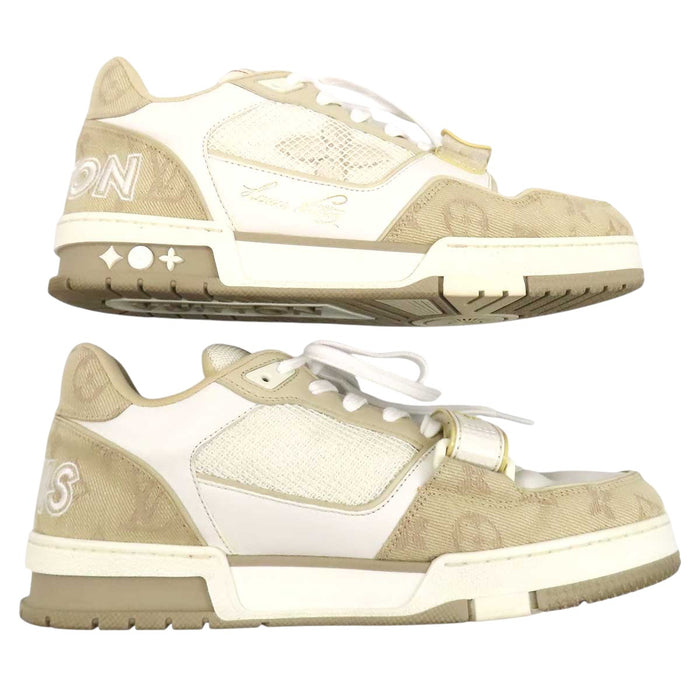 LOUIS VUITTON 
ロゴ キャンバス レザー レースアップ 
LV トレイナー ライン スニーカー 
モノグラム