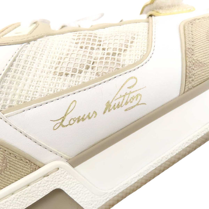 LOUIS VUITTON 
ロゴ キャンバス レザー レースアップ 
LV トレイナー ライン スニーカー 
モノグラム