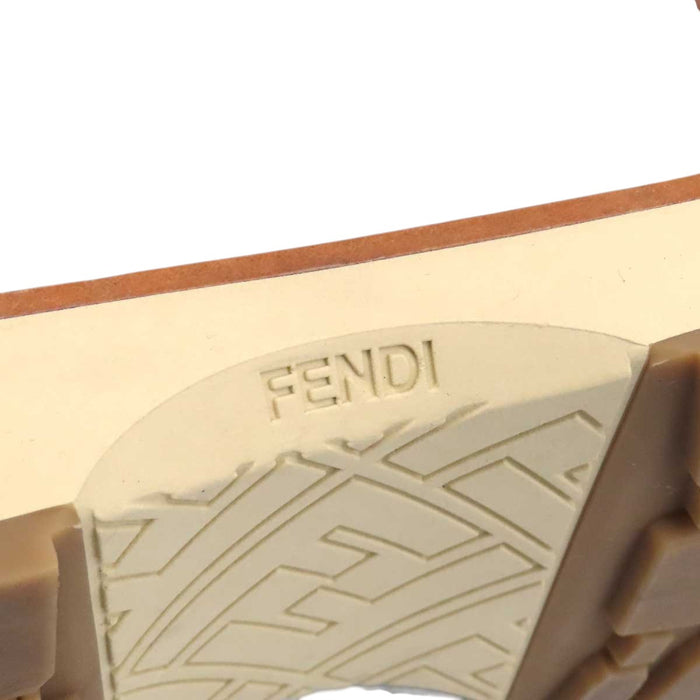 FENDI 
FF ロゴ デニム ハラコ シルバーカラー金具 
オーロック ローファー
