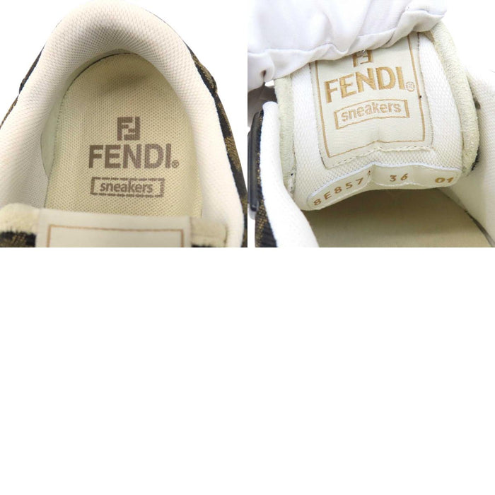 FENDI 
ロゴ キャンバス スウェード レースアップ 
FF ローカット スニーカー