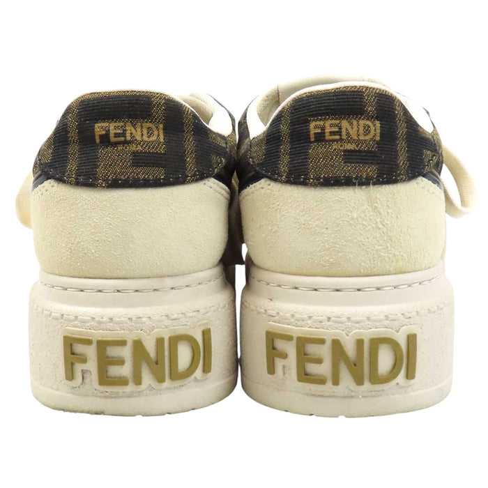 FENDI 
ロゴ キャンバス スウェード レースアップ 
FF ローカット スニーカー