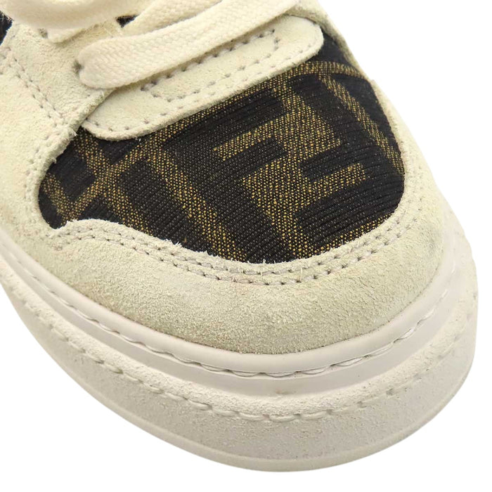FENDI 
ロゴ キャンバス スウェード レースアップ 
FF ローカット スニーカー