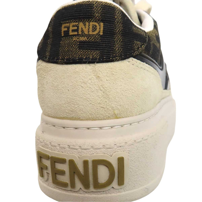 FENDI 
ロゴ キャンバス スウェード レースアップ 
FF ローカット スニーカー