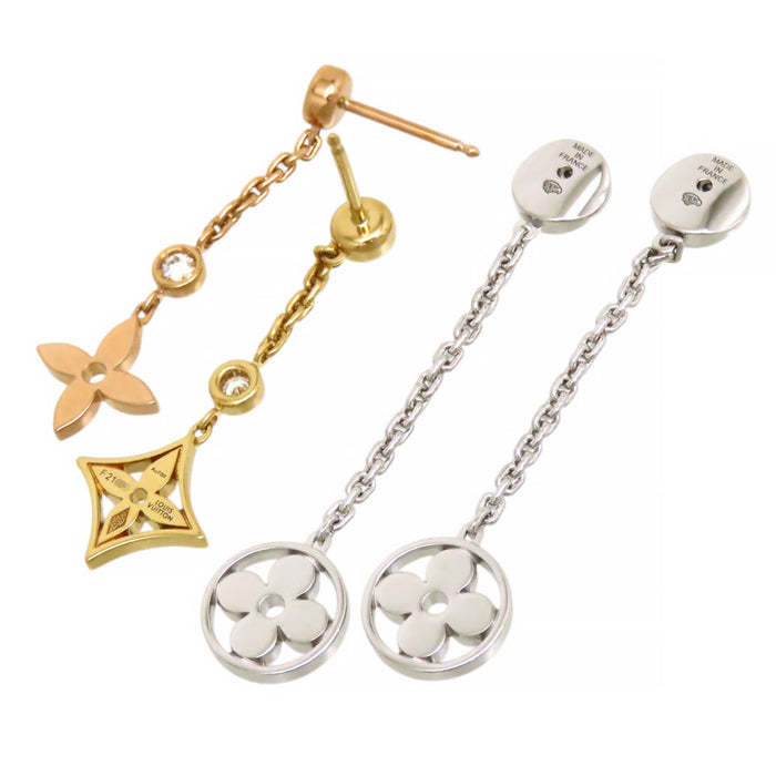 LOUIS VUITTON 
モノグラム イディール ダブルチェーン ピアス