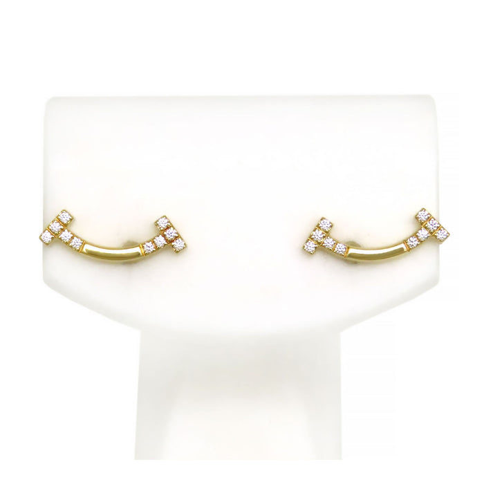 TIFFANY&Co. 
T Smile Mini Diamond Earrings