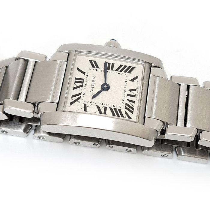 CARTIER 
Tank Française SM 
Includes box and warranty card