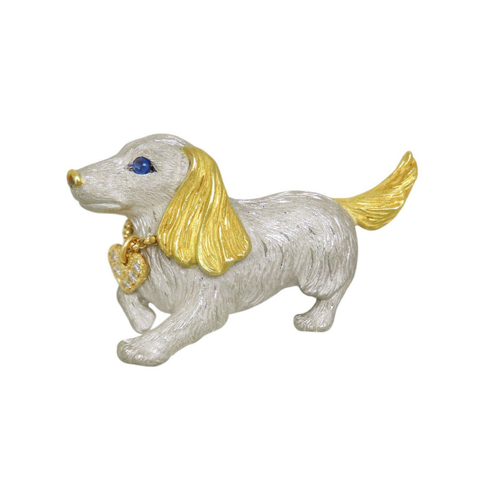 NOBUKO ISHIKAWA 
Dachshund Motif Brooch and Pendant Top