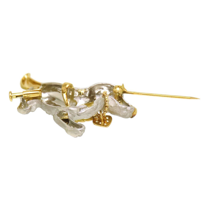 NOBUKO ISHIKAWA 
Dachshund Motif Brooch and Pendant Top