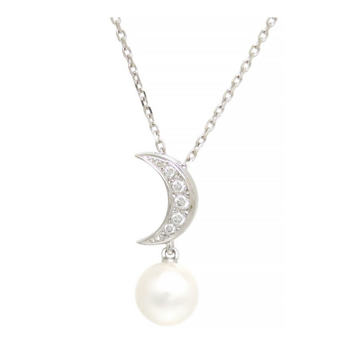 MIKIMOTO Crescent Moon Akoya Pearl Necklace