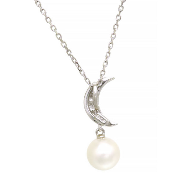 MIKIMOTO Crescent Moon Akoya Pearl Necklace