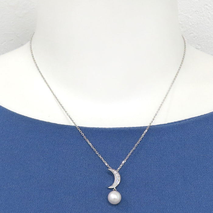 MIKIMOTO Crescent Moon Akoya Pearl Necklace