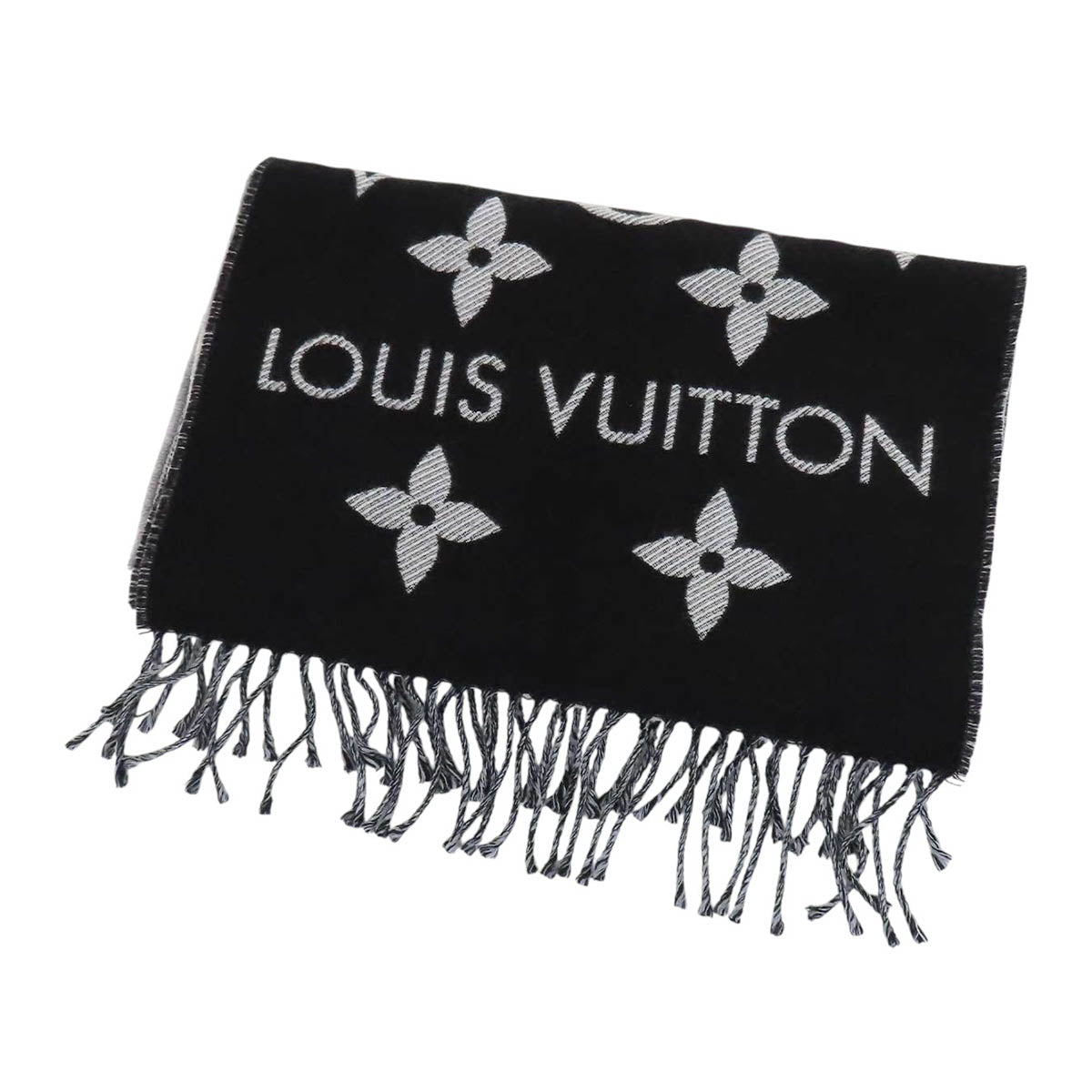 LOUIS VUITTON ロゴ ウール マフラー LV エセンシャル モノグラム– TS