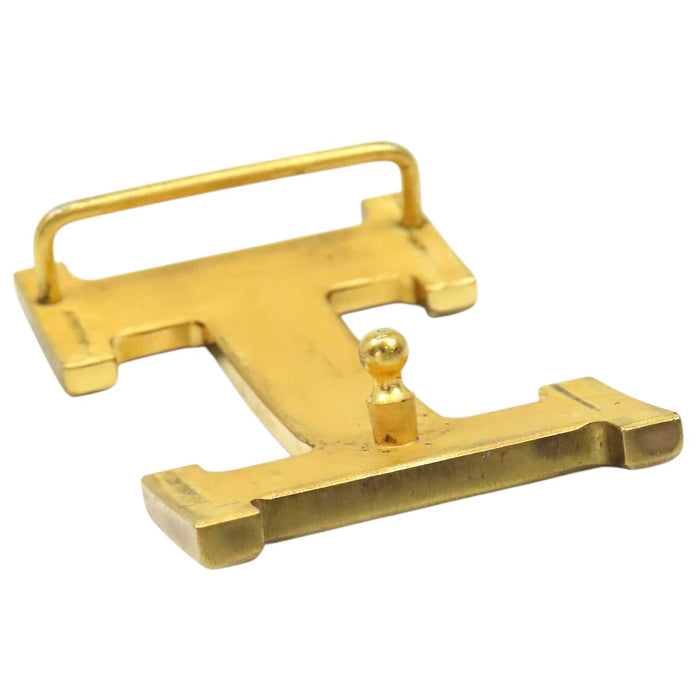 HERMES 
Ash Logo Gold-Tone Metal 
H Buckle