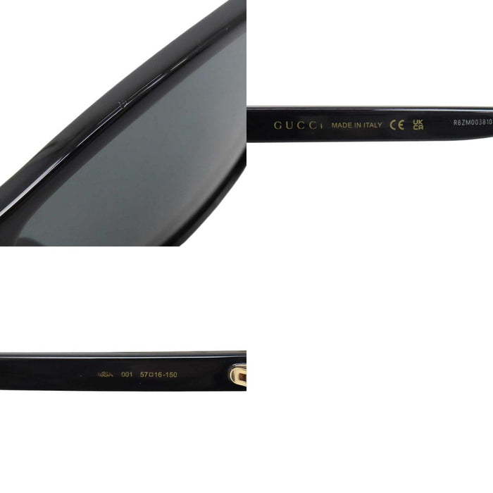 GUCCI 
Web Stripe Square Eyewear Gold-Tone Metal 
Web Stripe Logo Temple Sunglasses