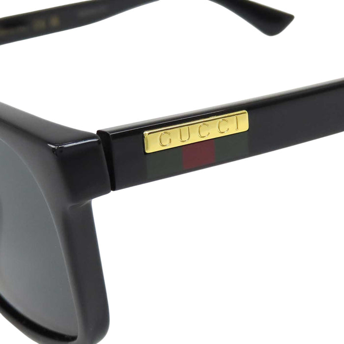 GUCCI 
Web Stripe Square Eyewear Gold-Tone Metal 
Web Stripe Logo Temple Sunglasses