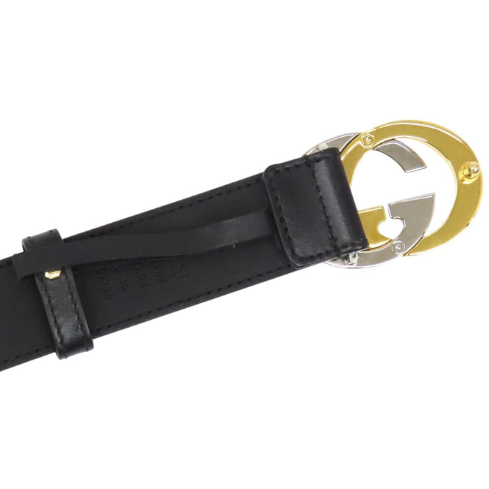 GUCCI 
Logo silver-tone gold-tone 
Interlocking G buckle leather belt