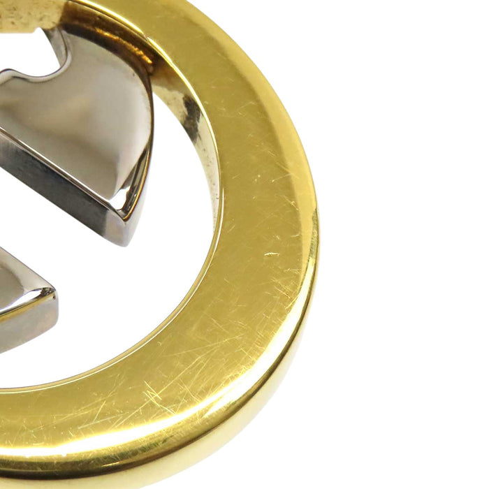GUCCI 
Logo silver-tone gold-tone 
Interlocking G buckle leather belt