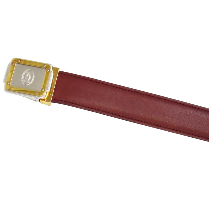CARTIER 
ロゴ レザー シルバーカラー ゴールドカラー 
マスト ドゥ カルティエ サントス ベルト