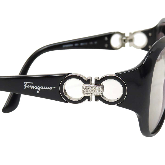 Salvatore Ferragamo 
Eyewear logo silver-tone metal 
Gancini rhinestone sunglasses