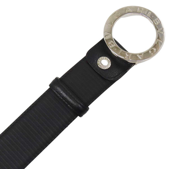 BVLGARI 
Circle logo leather silver-tone hardware 
Bulgari Bulgari belt