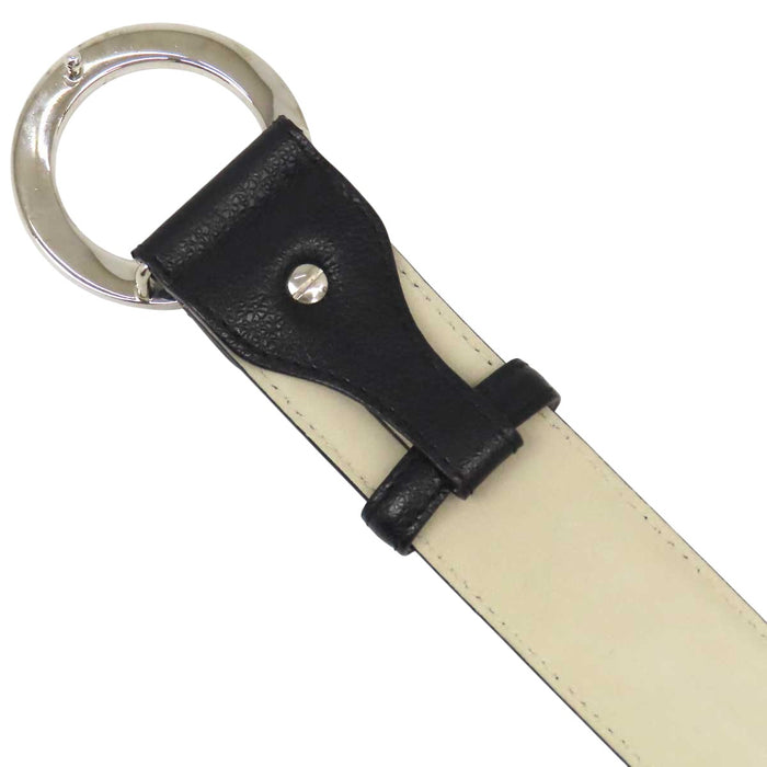 BVLGARI 
Circle logo leather silver-tone hardware 
Bulgari Bulgari belt