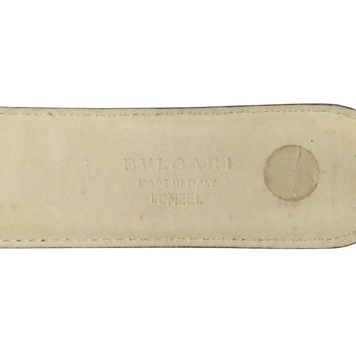 BVLGARI 
Circle logo leather silver-tone hardware 
Bulgari Bulgari belt