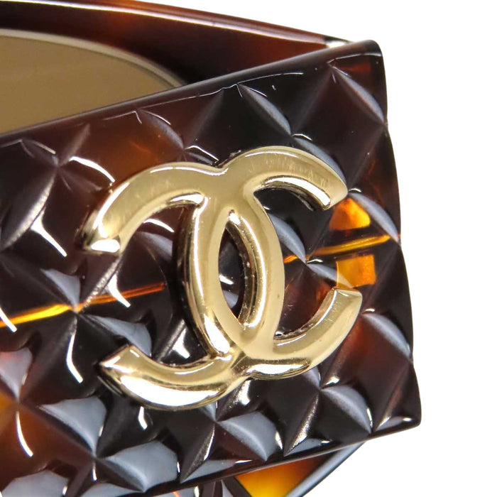 CHANEL 
COCO CC ロゴ ワイドテンプル アイウェア ゴールドカラーメタル 
ココマーク マトラッセ サングラス