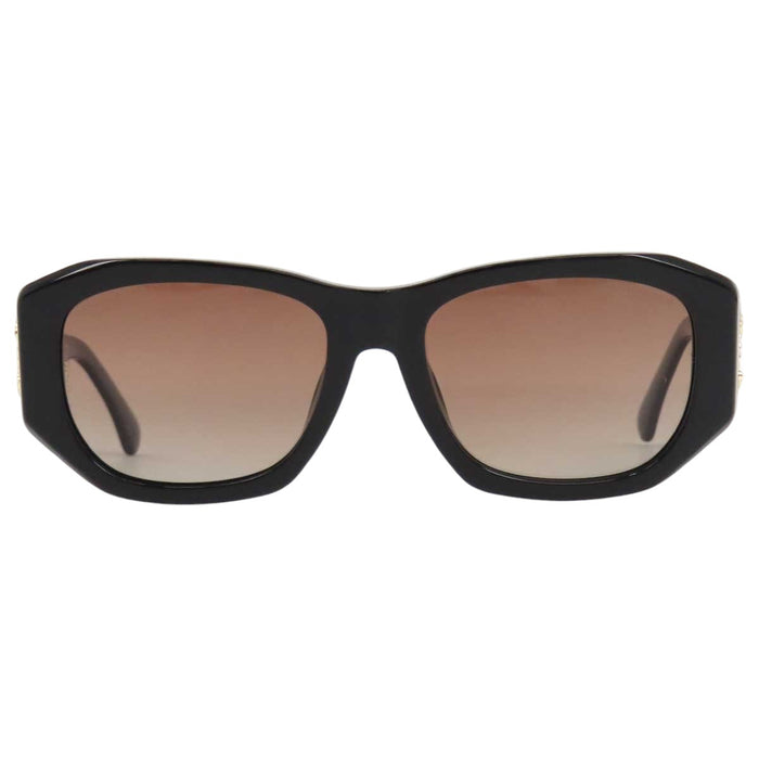 CHANEL 
COCO CC logo eyewear in gold-tone metal 
Coco Mark rectangular sunglasses