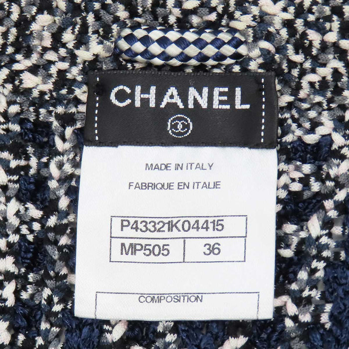 CHANEL 
COCO CC コットン ノーカラー 
ココマーク ニット ジャケット
