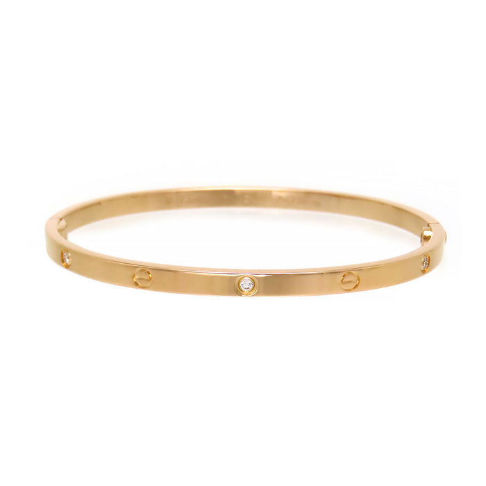 CARTIER 
Bracelet LOVE SM, demi-pavé de diamants