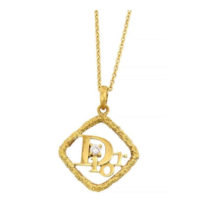 Dior 
オープン ロゴ ダイヤモンド ネックレス