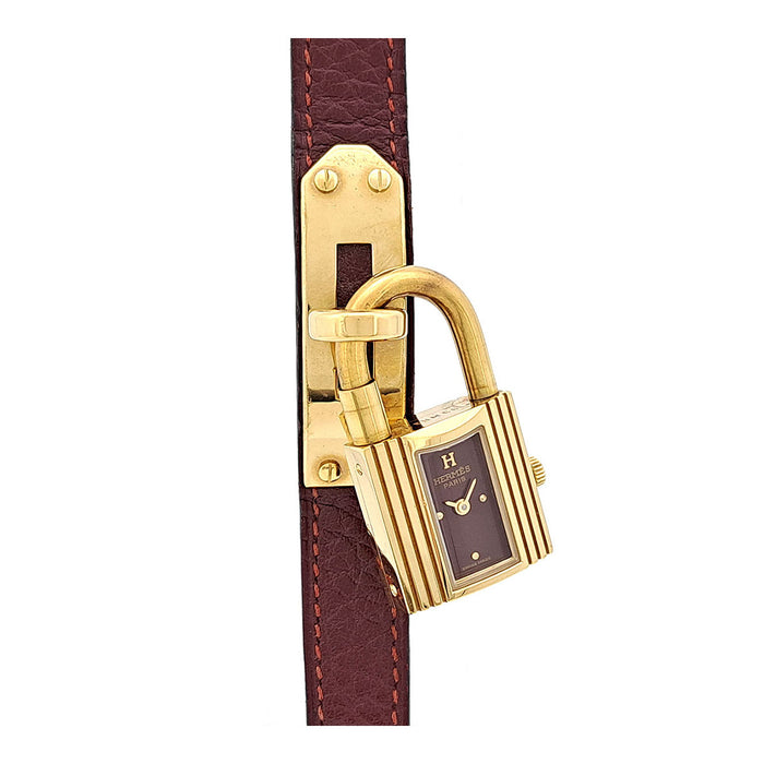 HERMES 
ケリーウォッチ ボルドーダイヤル 
箱ギャラ付