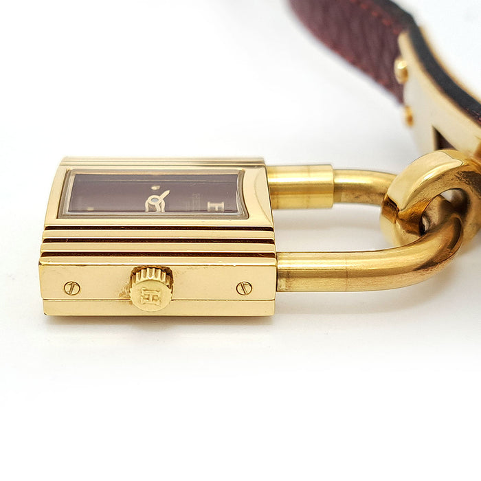HERMES 
ケリーウォッチ ボルドーダイヤル 
箱ギャラ付