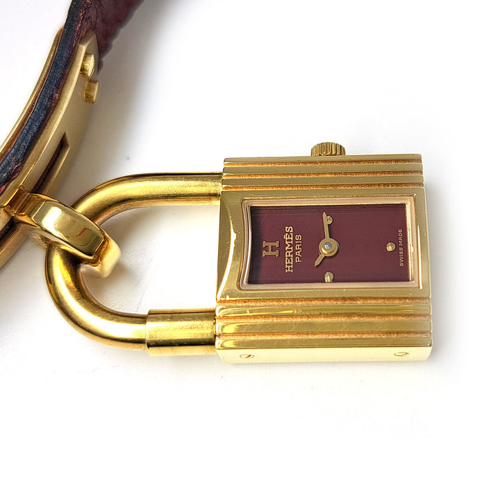 HERMES 
ケリーウォッチ ボルドーダイヤル 
箱ギャラ付