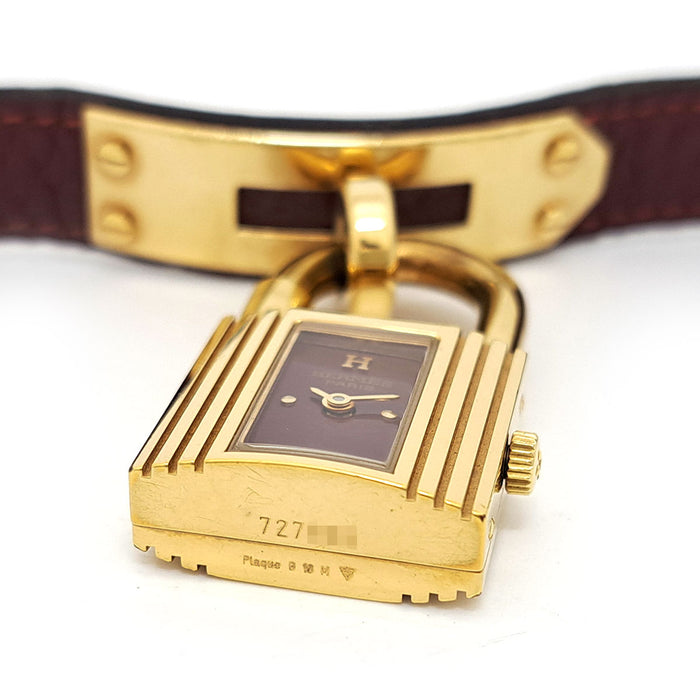 HERMES 
ケリーウォッチ ボルドーダイヤル 
箱ギャラ付