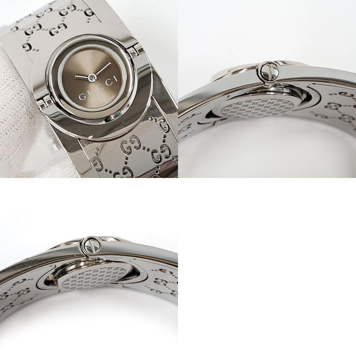 GUCCI 
Montre bracelet manchette 
Avec boîte et papiers