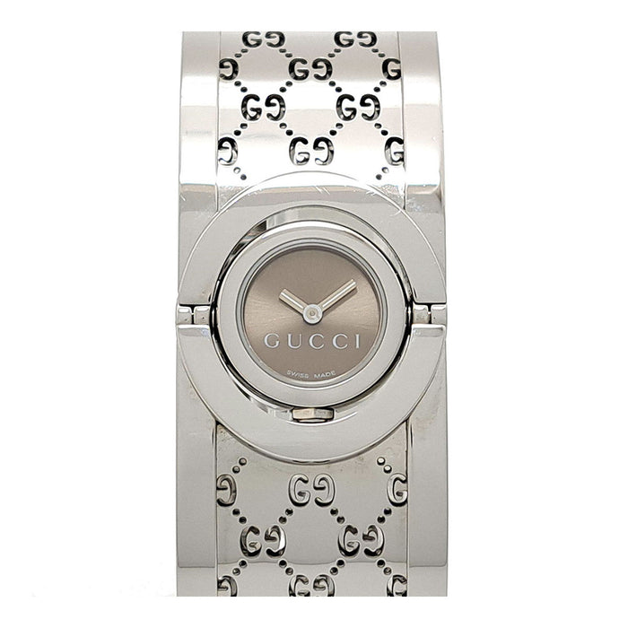 GUCCI 
Montre bracelet manchette 
Avec boîte et papiers