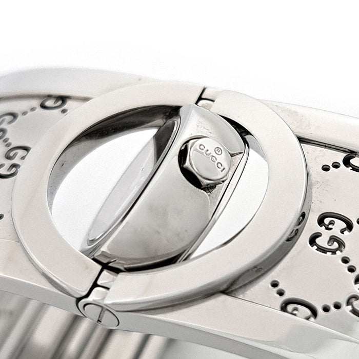 GUCCI 
Montre bracelet manchette 
Avec boîte et papiers