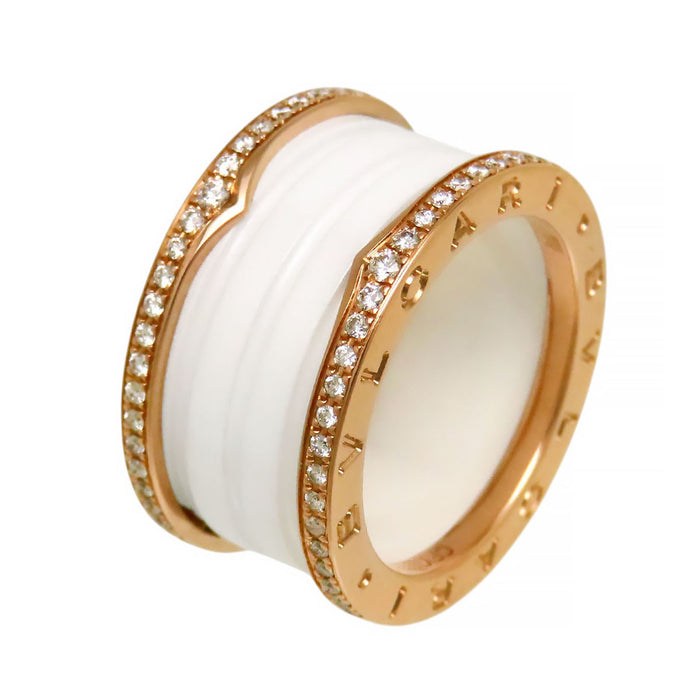 BVLGARI 
B.zero1 Ring M White Ceramic Diamond