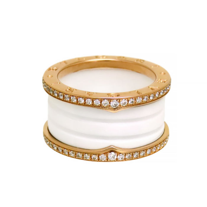 BVLGARI 
B.zero1 Ring M White Ceramic Diamond