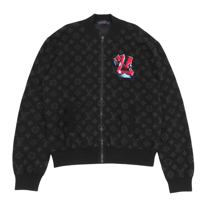 LOUIS VUITTON 
LV コットン 総柄 
グラフィティ モノグラム ニット ジップ ブルゾン